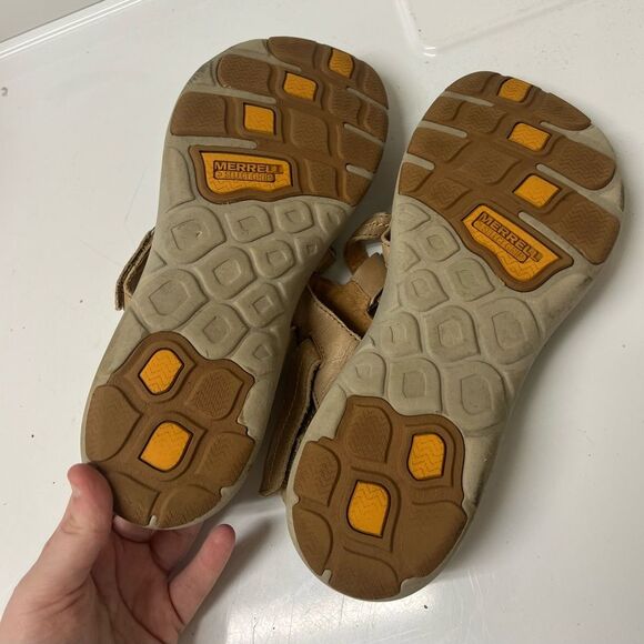 Merrell Swivel Lavish Women’s Sand Dollar Tan Leather Strappy Sandals SZ 9 - Picture 5 of 5